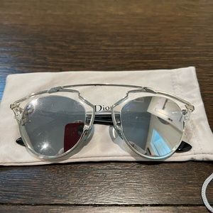 Silver reflective dior sunglasses